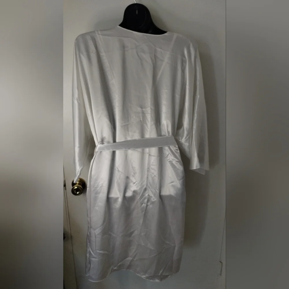 Vintage‎ California Miss White Satin Lace Nightgown Dress & Robe Size 2X 22W/24W